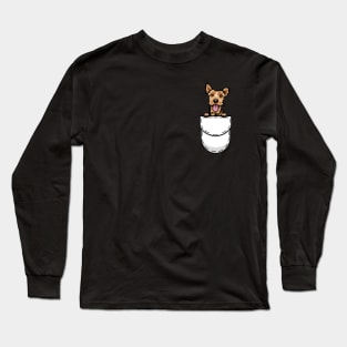 Funny Welsh Terrier Pocket Dog Long Sleeve T-Shirt